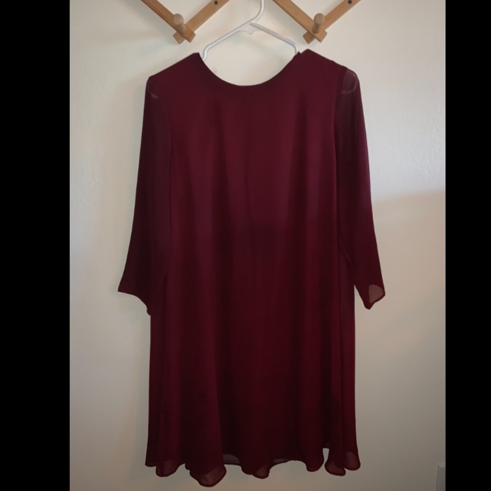 Burgundy flows dress